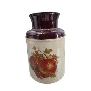 McCoy Vintage Ceramic Canister‎ Jar With Fruit Design 9x5